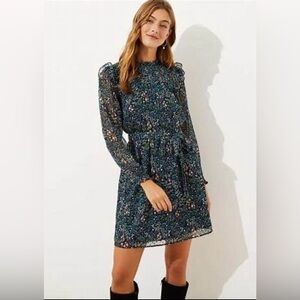 NWT Loft floral long sleeve dress Size 18